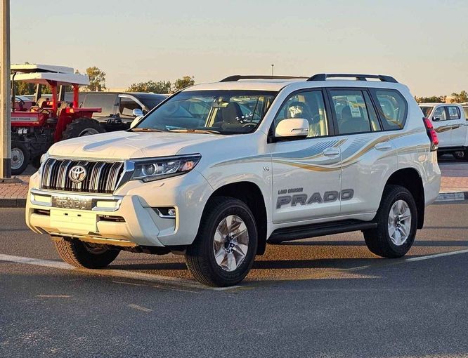 New Toyota Land Cruiser Prado 150 Series Facelift 3, 4.0 l, 2023 in Dubai by SK Motors, White color. GCC Specs | AUTO.AE