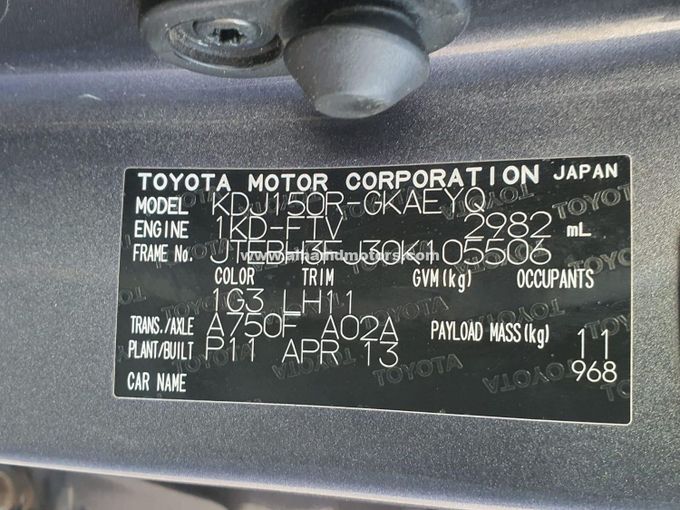 Подержанный Toyota Land Cruiser Prado 150 Series Рестайлинг 1, 3.0 л, 2013 в Дубае от Alhamd Motors Серый цвет. Other | AUTO.AE