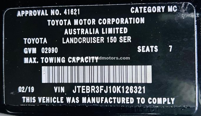 Подержанный Toyota Land Cruiser Prado 150 Series Рестайлинг 2, 2.8 л, 2019 в Дубае от Alhamd Motors Черный цвет. Other | AUTO.AE