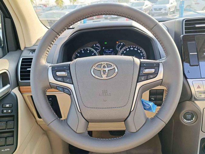 New Toyota Land Cruiser Prado 150 Series Facelift 3, 4.0 l, 2023 in Dubai by SK Motors, Silver color. GCC Specs | AUTO.AE