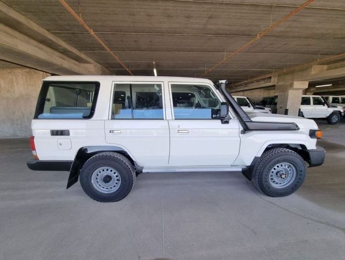 New Toyota Land Cruiser 70 Series Facelift 2, 4.5 l, 2024 in Dubai by Mohamed Hakim Motors, Beige color. GCC Specs | AUTO.AE