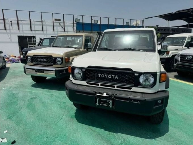 New Toyota Land Cruiser 70 Series Facelift 2, 2.8 l, 2024 in Dubai by Mohamed Hakim Motors, White color. GCC Specs | AUTO.AE