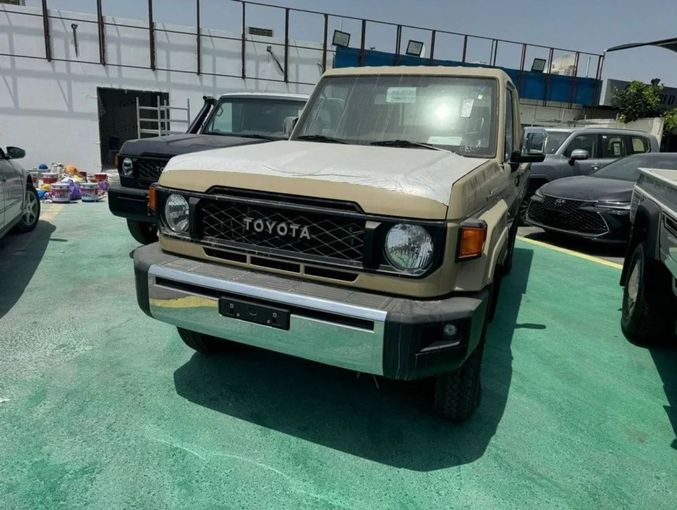 New Toyota Land Cruiser 70 Series Facelift 2, 2.8 l, 2024 in Dubai by Mohamed Hakim Motors, Beige color. GCC Specs | AUTO.AE