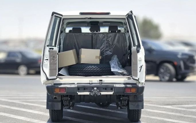 New Toyota Land Cruiser 70 Series Facelift 2, 4.5 l, 2025 in Dubai by SK Motors, White color. GCC Specs | AUTO.AE