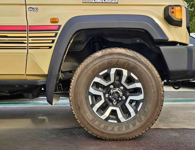 New Toyota Land Cruiser 70 Series Facelift 2, 4.0 l, 2025 in Dubai by SK Motors, Beige color. GCC Specs | AUTO.AE