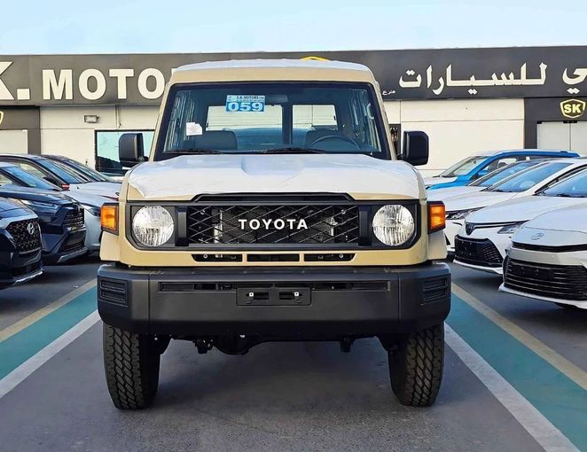 New Toyota Land Cruiser 70 Series Facelift 2, 4.0 l, 2025 in Dubai by SK Motors, Beige color. GCC Specs | AUTO.AE