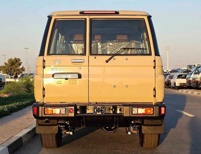 New Toyota Land Cruiser 70 Series Facelift 2, 4.0 l, 2024 in Dubai by SK Motors, Beige color. GCC Specs | AUTO.AE