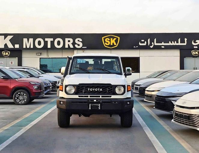New Toyota Land Cruiser 70 Series Facelift 2, 4.0 l, 2025 in Dubai by SK Motors, White color. GCC Specs | AUTO.AE