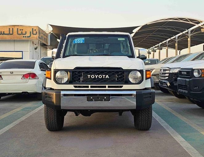 New Toyota Land Cruiser 70 Series Facelift 2, 4.0 l, 2024 in Dubai by SK Motors, White color. GCC Specs | AUTO.AE