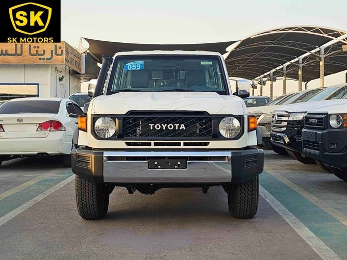 New Toyota Land Cruiser 70 Series Facelift 2, 4.0 l, 2024 in Dubai by SK Motors, White color. GCC Specs | AUTO.AE