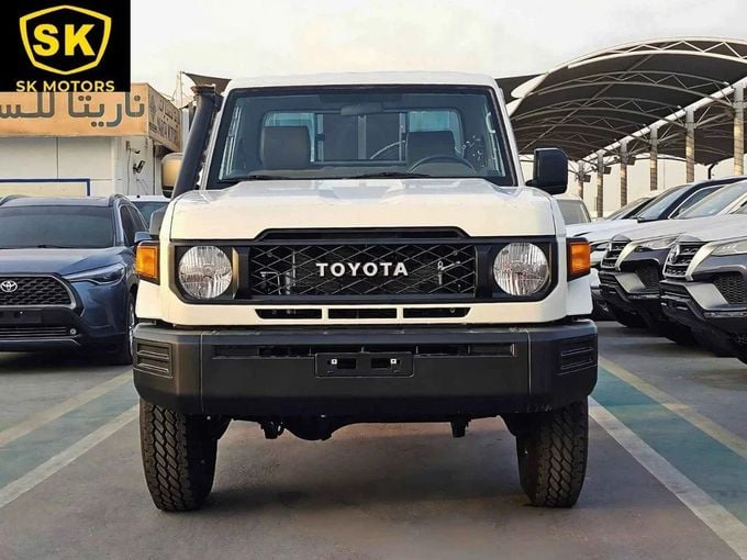 New Toyota Land Cruiser 70 Series Facelift 2, 4.5 l, 2025 in Dubai by SK Motors, White color. GCC Specs | AUTO.AE