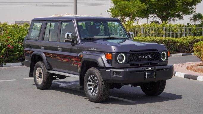 New Toyota Land Cruiser 70 Series Facelift 2, 4.0 l, 2025 in Dubai by Najem Motors, Grey color. GCC Specs | AUTO.AE