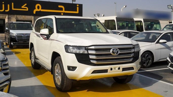 New Toyota Land Cruiser 300 Series, 3.4 l, 2024 in Dubai by Najem Motors, White color. GCC Specs | AUTO.AE