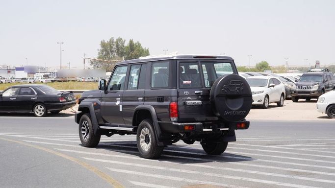 New Toyota Land Cruiser 70 Series Facelift 2, 4.0 l, 2025 in Dubai by Najem Motors, Grey color. GCC Specs | AUTO.AE
