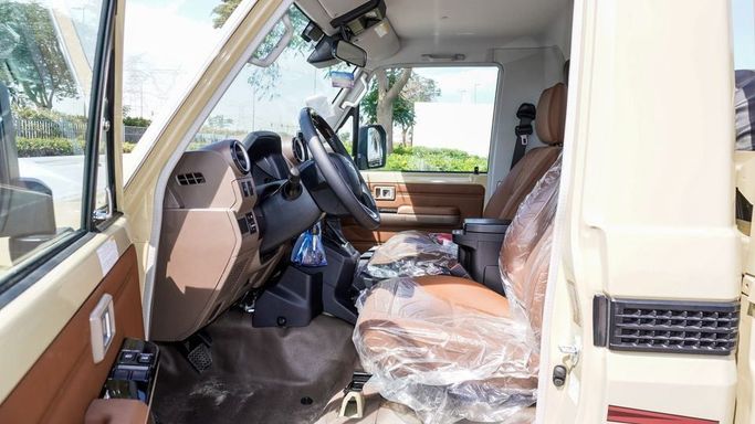 New Toyota Land Cruiser 70 Series Facelift 2, 4.0 l, 2025 in Dubai by Najem Motors, Beige color. GCC Specs | AUTO.AE