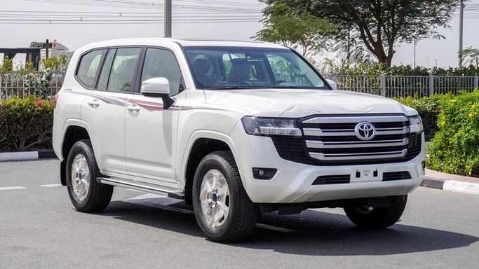 New Toyota Land Cruiser 300 Series, 3.4 l, 2024 in Dubai by Najem Motors, White color. GCC Specs | AUTO.AE