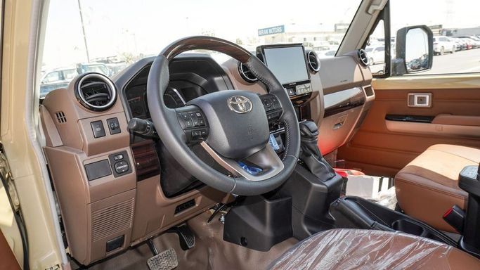 New Toyota Land Cruiser 70 Series Facelift 2, 4.0 l, 2025 in Dubai by Najem Motors, Beige color. GCC Specs | AUTO.AE