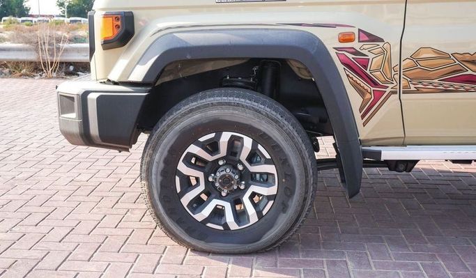 New Toyota Land Cruiser 70 Series Facelift 2, 4.0 l, 2025 in Dubai by Najem Motors, Beige color. GCC Specs | AUTO.AE