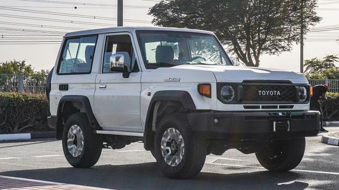 New Toyota Land Cruiser 70 Series Facelift 2, 4.0 l, 2025 in Dubai by Najem Motors, White color. GCC Specs | AUTO.AE
