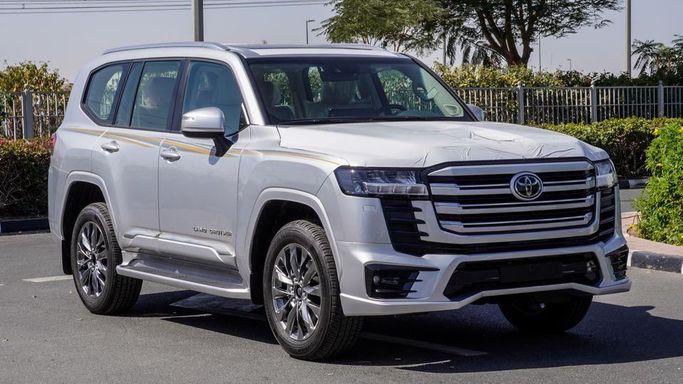 New Toyota Land Cruiser 300 Series, 3.4 l, 2024 in Dubai by Najem Motors, White color. GCC Specs | AUTO.AE