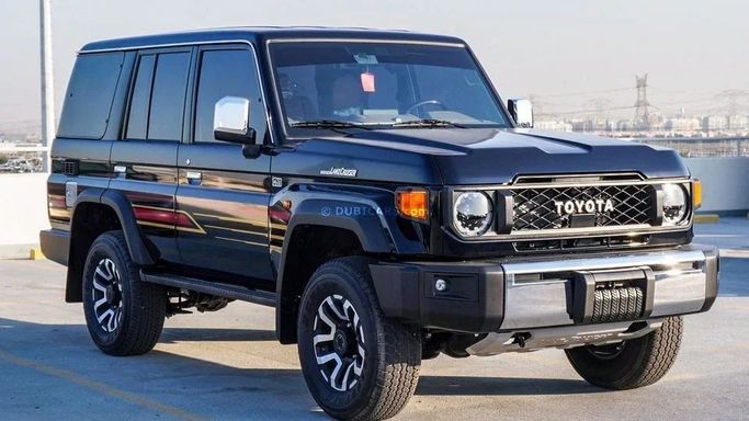 New Toyota Land Cruiser 70 Series Facelift 2, 4.0 l, 2025 in Dubai by Najem Motors, Black color. GCC Specs | AUTO.AE