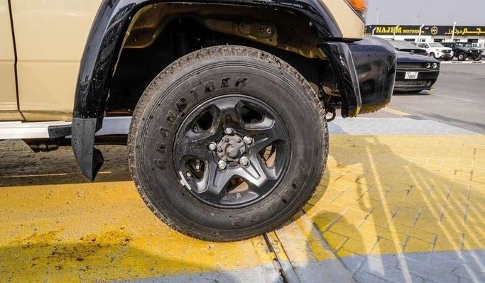 New Toyota Land Cruiser 70 Series Facelift 2, 4.0 l, 2023 in Dubai by Najem Motors, Beige color. GCC Specs | AUTO.AE