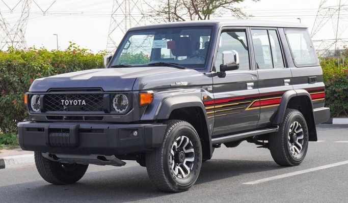 New Toyota Land Cruiser 70 Series Facelift 2, 4.0 l, 2025 in Dubai by Najem Motors, Grey color. GCC Specs | AUTO.AE