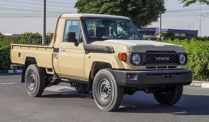 New Toyota Land Cruiser 70 Series Facelift 2, 4.0 l, 2025 in Dubai by Najem Motors, Beige color. GCC Specs | AUTO.AE