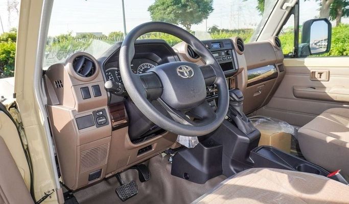 New Toyota Land Cruiser 70 Series Facelift 2, 4.0 l, 2025 in Dubai by Najem Motors, Beige color. GCC Specs | AUTO.AE