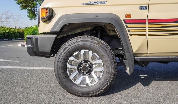 New Toyota Land Cruiser 70 Series Facelift 2, 4.0 l, 2025 in Dubai by Najem Motors, Beige color. GCC Specs | AUTO.AE