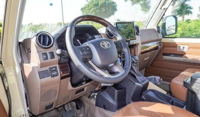 New Toyota Land Cruiser 70 Series Facelift 2, 4.0 l, 2025 in Dubai by Najem Motors, Beige color. GCC Specs | AUTO.AE