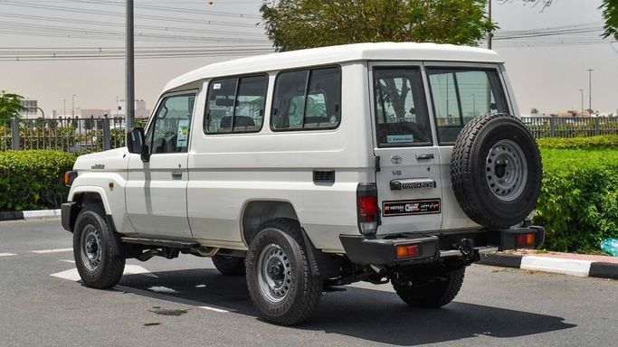 New Toyota Land Cruiser 70 Series Facelift, 4.5 l, 2023 in Dubai by Najem Motors, White color. GCC Specs | AUTO.AE