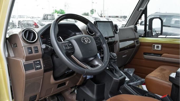 New Toyota Land Cruiser 70 Series Facelift 2, 4.0 l, 2024 in Dubai by Najem Motors, Beige color. GCC Specs | AUTO.AE