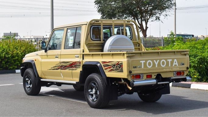 New Toyota Land Cruiser 70 Series Facelift 2, 4.0 l, 2024 in Dubai by Najem Motors, Beige color. GCC Specs | AUTO.AE