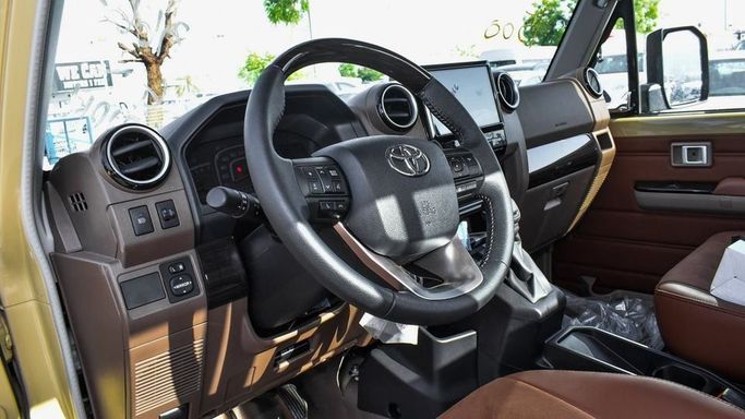 New Toyota Land Cruiser 70 Series Facelift 2, 4.0 l, 2024 in Dubai by Najem Motors, Beige color. GCC Specs | AUTO.AE