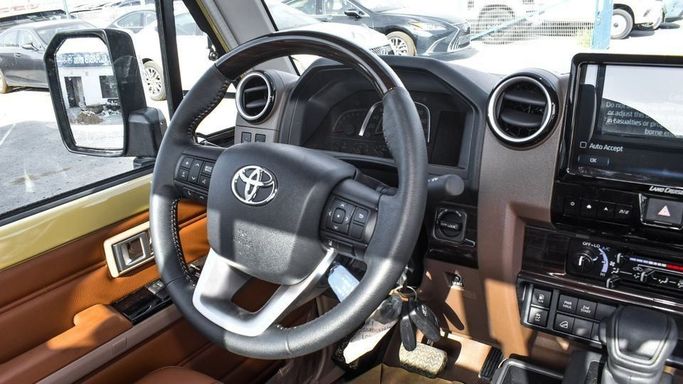 New Toyota Land Cruiser 70 Series Facelift 2, 4.0 l, 2024 in Dubai by Najem Motors, Beige color. GCC Specs | AUTO.AE