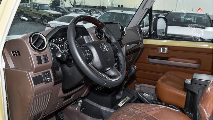 New Toyota Land Cruiser 70 Series Facelift 2, 4.0 l, 2024 in Dubai by Najem Motors, Beige color. GCC Specs | AUTO.AE
