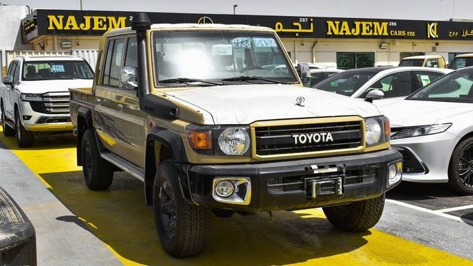 New Toyota Land Cruiser 70 Series Facelift 2, 4.0 l, 2024 in Dubai by Najem Motors, Beige color. GCC Specs | AUTO.AE