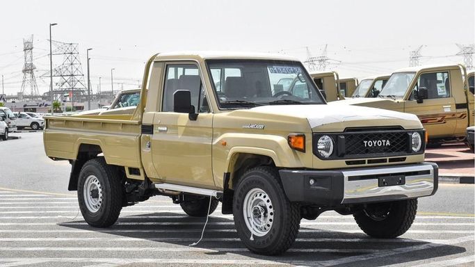 New Toyota Land Cruiser 70 Series Facelift 2, 4.0 l, 2024 in Dubai by Najem Motors, Beige color. GCC Specs | AUTO.AE