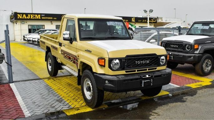 New Toyota Land Cruiser 70 Series Facelift 2, 4.0 l, 2024 in Dubai by Najem Motors, Beige color. GCC Specs | AUTO.AE