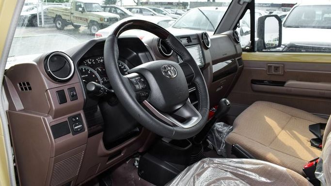 New Toyota Land Cruiser 70 Series Facelift 2, 4.0 l, 2024 in Dubai by Najem Motors, Beige color. GCC Specs | AUTO.AE