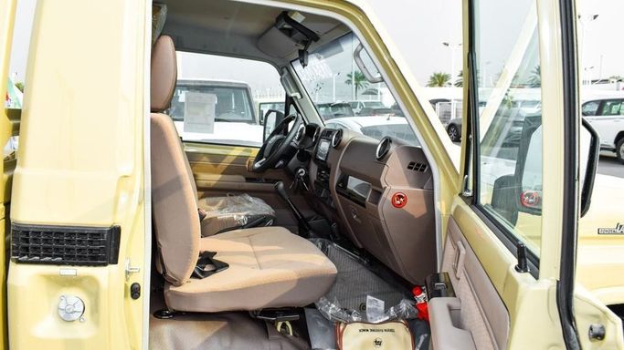 New Toyota Land Cruiser 70 Series Facelift 2, 4.0 l, 2024 in Dubai by Najem Motors, Beige color. GCC Specs | AUTO.AE