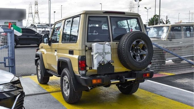 New Toyota Land Cruiser 70 Series Facelift 2, 4.0 l, 2024 in Dubai by Najem Motors, Beige color. GCC Specs | AUTO.AE