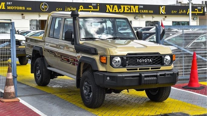 New Toyota Land Cruiser 70 Series Facelift 2, 4.0 l, 2024 in Dubai by Najem Motors, Beige color. GCC Specs | AUTO.AE