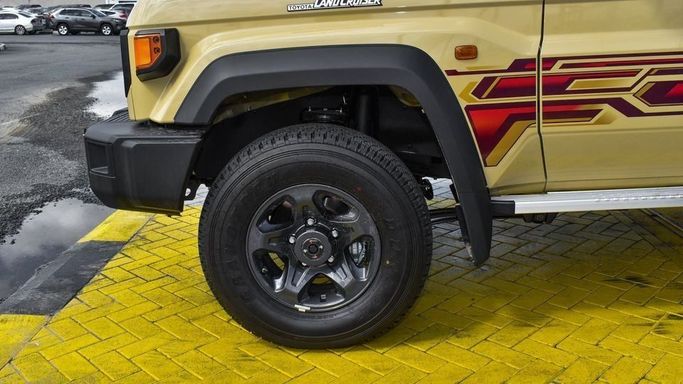 New Toyota Land Cruiser 70 Series Facelift 2, 4.0 l, 2024 in Dubai by Najem Motors, Beige color. GCC Specs | AUTO.AE