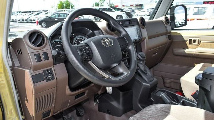 New Toyota Land Cruiser 70 Series Facelift 2, 4.0 l, 2024 in Dubai by Najem Motors, Beige color. GCC Specs | AUTO.AE