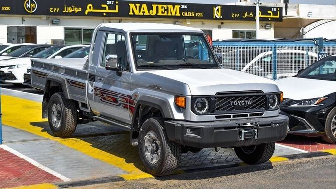 New Toyota Land Cruiser 70 Series Facelift 2, 4.0 l, 2024 in Dubai by Najem Motors, Grey color. GCC Specs | AUTO.AE