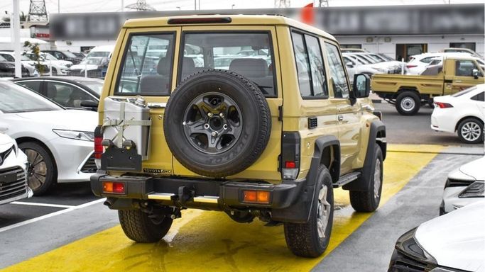 New Toyota Land Cruiser 70 Series Facelift 2, 4.0 l, 2024 in Dubai by Najem Motors, Beige color. GCC Specs | AUTO.AE