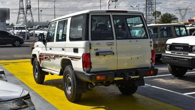 New Toyota Land Cruiser 70 Series Facelift 2, 4.5 l, 2024 in Dubai by Najem Motors, White color. GCC Specs | AUTO.AE
