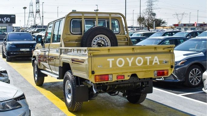 New Toyota Land Cruiser 70 Series Facelift 2, 4.0 l, 2024 in Dubai by Najem Motors, Beige color. GCC Specs | AUTO.AE